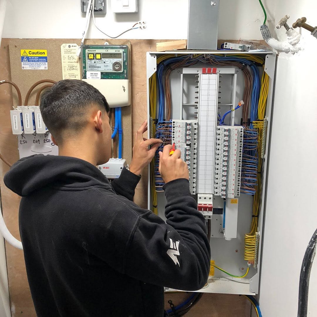 Three phase consumer unit installed on a commercial rewire by A Electric Solutions